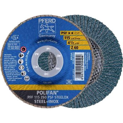PFERD TOOLS 67666115 PFF 115 Z 60 PSF STEELOX Lamellenschijf Diameter 115 mm Boordiameter 22.23 mm RVS, Staal 10 stuk(s)