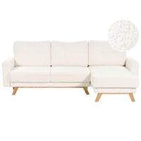 Beliani - SIRO - Slaapbank - Wit - Linkszijdig - Bouclé - thumbnail