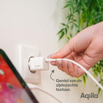 Aqiila USB-C-kabel USB 2.0 Apple Lightning stekker 2.00 m Wit AQCBPBIC4SI843 Aqiila USB-C-kabel USB 2.0 Apple Lightning stekker 2.00 m Wit AQCBPBIC4SI843
