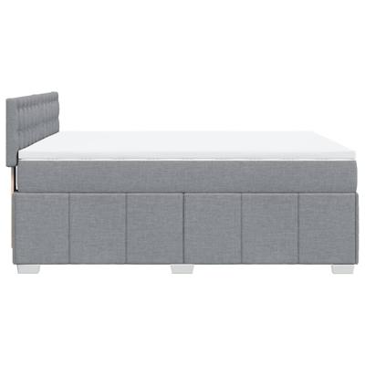 Boxspring met matras stof lichtgrijs 160x200 cm - thumbnail