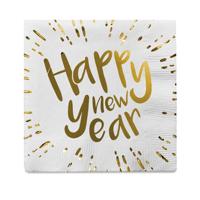 Set 12 Servetten &apos;Happy New Year&apos; (33 x 33 cm) - thumbnail