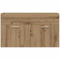 Wastafelkast 90x38,5x46 cm bewerkt hout artisanaal eikenkleur - thumbnail
