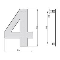 Basi 7300-1004 Huisnummerbord Antraciet - thumbnail