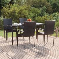 5-delige Tuinset poly rattan zwart - thumbnail