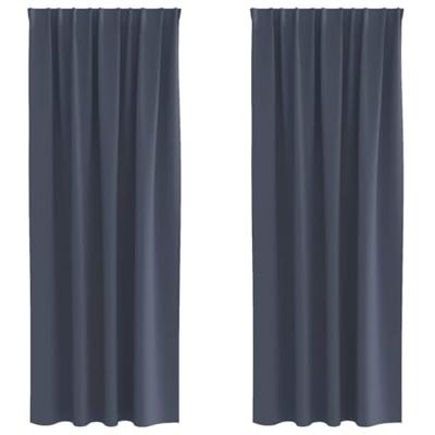 VidaXL Zwart-out gordijnen met ringen 2 pcs antraciet 245 x 140 cm