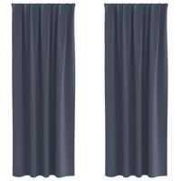 VidaXL Zwart-out gordijnen met ringen 2 pcs antraciet 260 x 140 cm - thumbnail