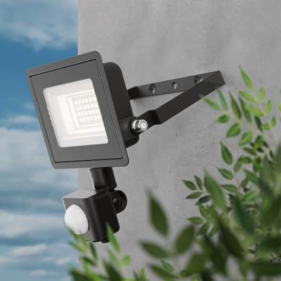 Stratos - LED Breedstraler met bewegingssensor - 10 Watt 735 Lumen - 4000K Neutraal wit licht - IP65 Waterdicht - 15cm Kabel