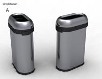 Simplehuman Afvalemmer Bullet Open Slimline 50 liter (zilver) - thumbnail