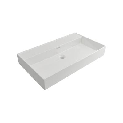 Wastafel Plieger Kansas Zonder Kraangat 80x46,6 cm met Overloop Wit Wastafel Plieger Kansas Zonder Kraangat 80x46,6 cm met Overloop Wit