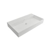 Wastafel Plieger Kansas Zonder Kraangat 80x46,6 cm met Overloop Wit - thumbnail