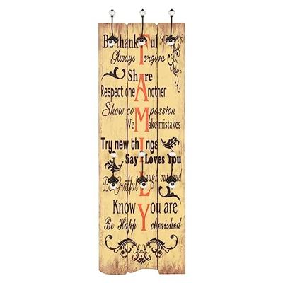 VidaXL Wandkapstok met 6 haken family 120x40 cm
