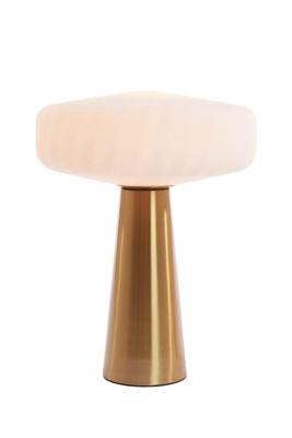 Light & Living TafellampPleat goud met wit Ø 40cm - 1882226