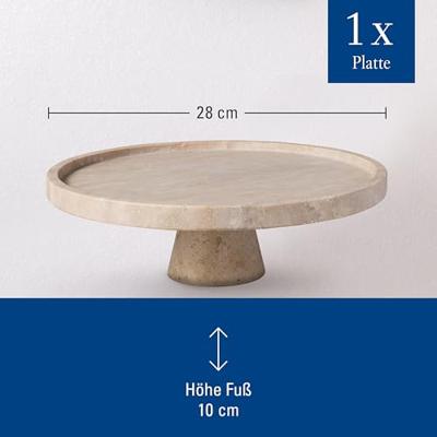 VILLEROY & BOCH - Manufacture Travertine - Taartschotel op voet 28cm VILLEROY & BOCH - Manufacture Travertine - Taartschotel op voet 28cm