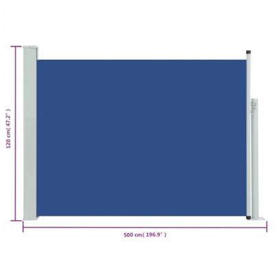 Tuinscherm uittrekbaar 120x500 cm blauw - thumbnail