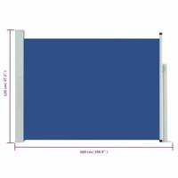 VidaXL Tuinscherm uittrekbaar 120x500 cm blauw - thumbnail