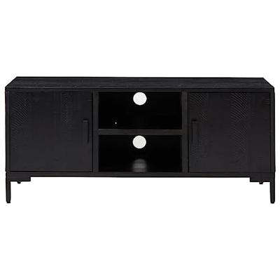 Tv-meubel 110x35x48 cm massief grenenhout zwart