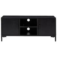 Tv-meubel 110x35x48 cm massief grenenhout zwart - thumbnail