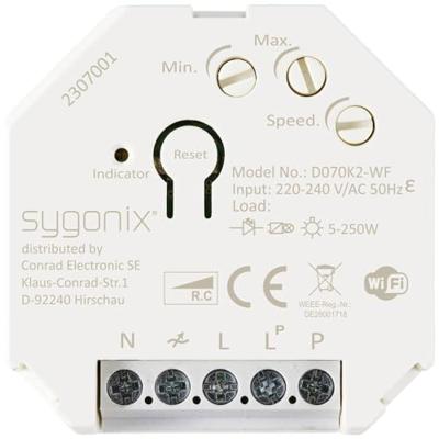 Sygonix SY-5775566 Dimmer (inbouw) Geschikt voor lampen: LED-lamp, Gloeilamp, Halogeenlamp Wit