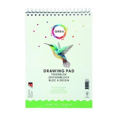 Tekenblok Qrea A5 24 vel 160gr spiraal | 5 stuks Tekenblok Qrea A5 24 vel 160gr spiraal | 5 stuks