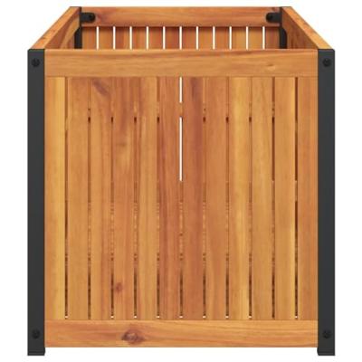 Plantenbak 110x45x44 cm massief acaciahout en staal Plantenbak 110x45x44 cm massief acaciahout en staal