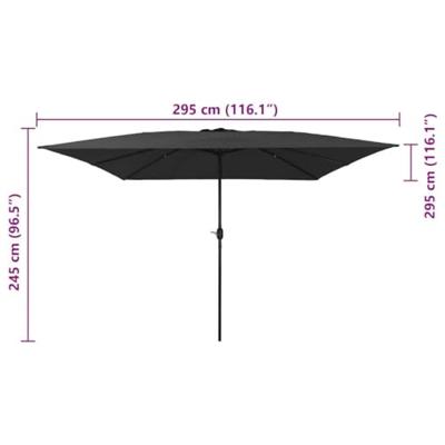 Tuinparasol Antraciet en Zwart 295 x 295 x 245 cm