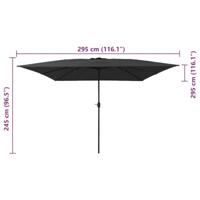 Tuinparasol Antraciet en Zwart 295 x 295 x 245 cm - thumbnail