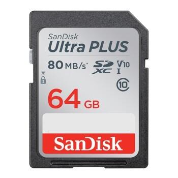 Sandisk SDXC Elite Ultra Plus 64.0GB 80MB/s CL10 Incl Rescue Pro Sandisk SDXC Elite Ultra Plus 64.0GB 80MB/s CL10 Incl Rescue Pro