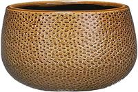 Mica Decorations Bloempot - okergeel - keramiek - 14 x 12 cm - thumbnail