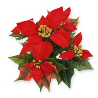 Poinsettia kunstplant 25cm - rood - thumbnail