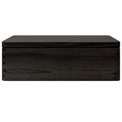VidaXL Houten kist met deksel&handvatten 40x30x13cm grenenhout zwart - thumbnail