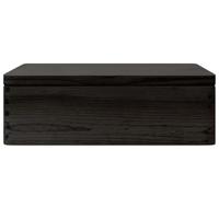 VidaXL Houten kist met deksel&handvatten 40x30x13cm grenenhout zwart - thumbnail
