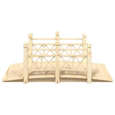 Tuinbrug met leuningen 150x67x56 cm massief vurenhout