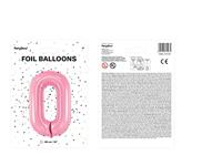 Folieballon cijfer 0 roze 86cm - thumbnail