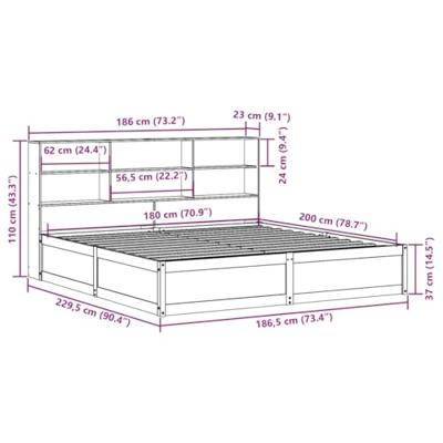 Bedframe zonder matras massief grenenhout wit 180x200 cm