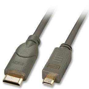 LINDY 41340 HDMI-kabel HDMI Aansluitkabel HDMI-mini-C-stekker, HDMI-micro-D-stekker 0.50 m Zilver-grijs 4K UHD, OFC-kabel, Rond, Afgeschermd (dubbel), Extreem LINDY 41340 HDMI-kabel HDMI Aansluitkabel HDMI-mini-C-stekker, HDMI-micro-D-stekker 0.50 m Zilver-grijs 4K UHD, OFC-kabel, Rond, Afgeschermd (dubbel), Extreem