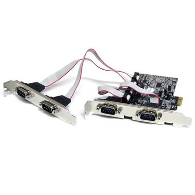 .com 4-poort Native PCI Express RS232 Seriële Kaart met 16550 UART - Seriële adapter - PCIe 1.1 - RS-232 - 4 poorten