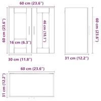 Keukenbovenkast met glazen deur Porto bruin eikenkleur - thumbnail