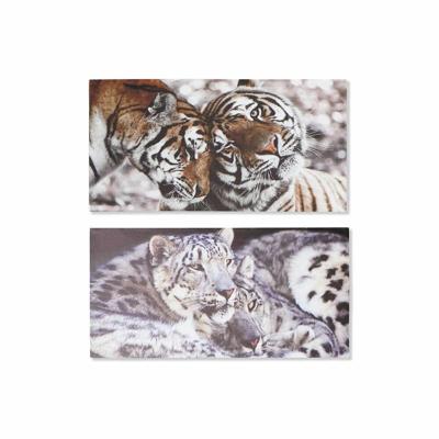 Schilderij DKD Home Decor Tijger Koloniaal (80 x 1,8 x 40 cm) (2 Stuks)