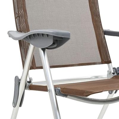 VidaXL Campingstoelen 2 st inklapbaar aluminium bruin