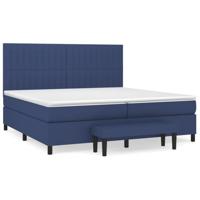 Boxspring met matras stof blauw 200x200 cm - thumbnail