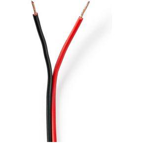 Speaker-Kabel | 2x 0,75 mm2 | 25,0 m | Op Rol | Zwart/Rood