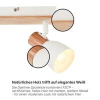 Brilliant PlafondlampDaintree 4-lichts wit met hout - 99867/75 - thumbnail
