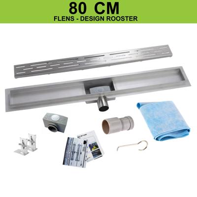 Sub Eco douchegoot met flens 80 cm, RVS