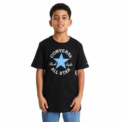 T-Shirt met Korte Mouwen voor kinderen Converse Sustainable Core Zwart - Maat: 13-15 Jaar