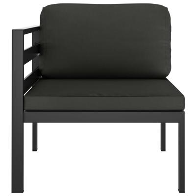 6-delige Loungeset met kussens aluminium antracietkleurig - thumbnail