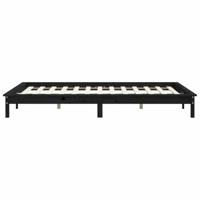 Bedframe massief grenenhout zwart 120x200 cm - thumbnail