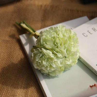 5 hoofden nep bloemen kunst bloemen Peony boeket voor bruiloft en huis decoratie (groen)