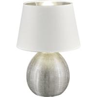 LED Tafellamp - Tafelverlichting - Trion Lunola - E27 Fitting - Rond - Mat Zilver - Keramiek - thumbnail