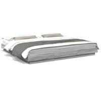 Bedframe bewerkt hout grijs sonoma eikenkleurig 200x200 cm - thumbnail