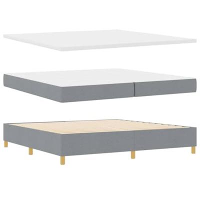 Boxspringbed met matras stof lichtgrijs 200x200 cm